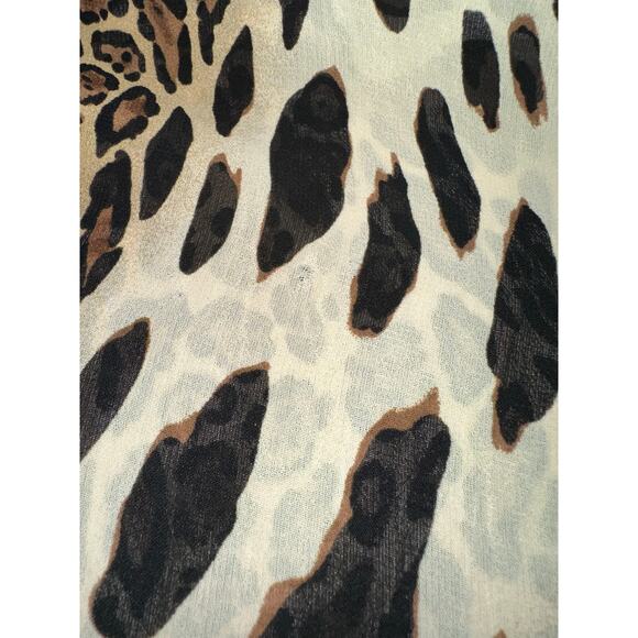 Ashley Stewart Plus Size Blouse Tunic Animal Print Black Brown 14 Boho mob wife - Picture 15 of 15